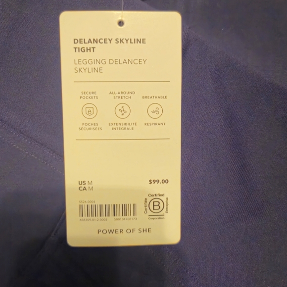 Athleta Delancy Skline Navy tight/leggings with Zips at ankles. - Picture 4 of 7